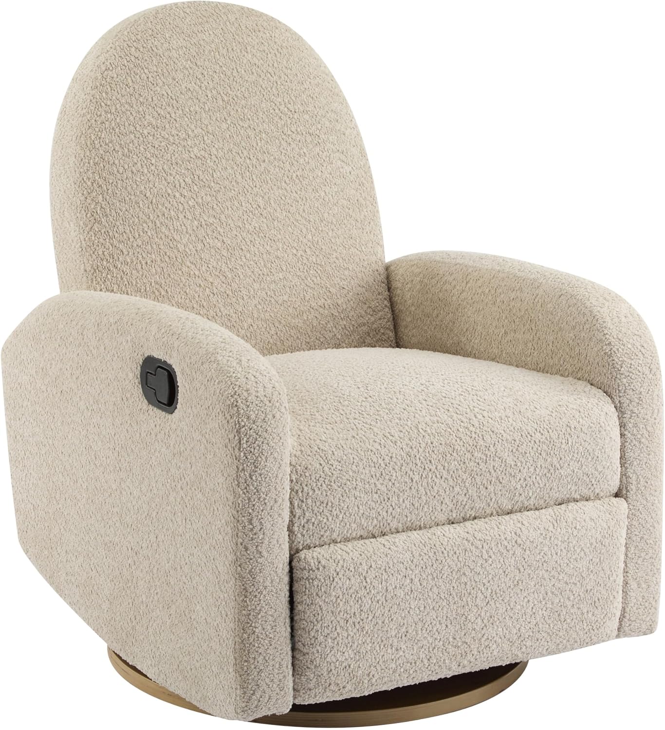 GDFStudio Swivel Glider Recliner Chair Nursery Rocker Recliner Chair with Boucle Upholstered High Back Single Seat Sofa Chair with Deep Seat Manual Nursing Reclining for Living Room, Light Green