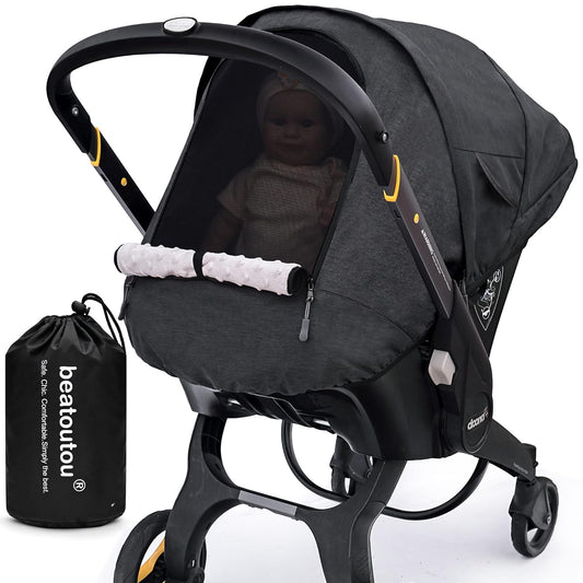 Waterproof Baby Car Seat Cover Compatible with Doona Car Seat and Stroller,Patented Windproof Car Seat Canopy for Girls, Keeps Babies Warm and Coz(Pink)