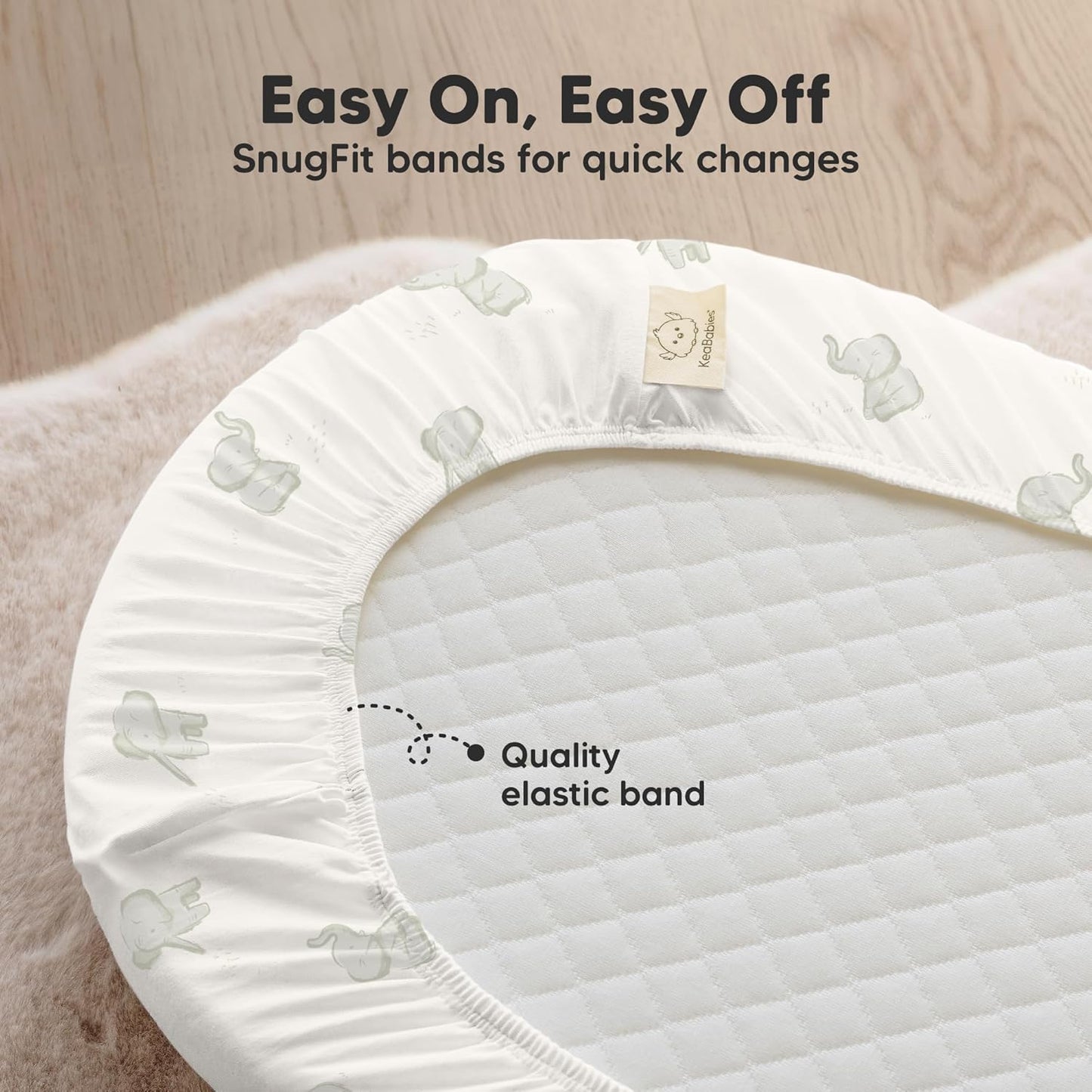 2-Pack Organic Bassinet Sheets for Girls, Boys - 100% Cotton Bassinet Mattress Sheets Compatible with Halo Bassinest Swivel Sleeper, Graco, Baby Delight, Chicco, Unisex Fitted Bassinet Sheets (Elly)
