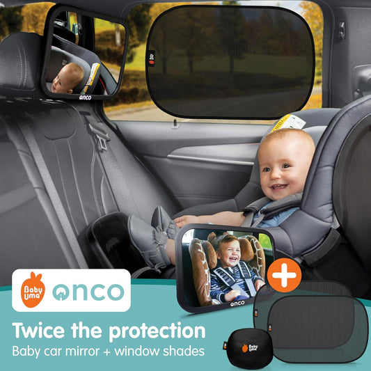 Onco Forward Facing Baby Car Mirror - Clip On Car Mirror for Baby, 100% Shatterproof & Shakeproof, Newborn Essentials