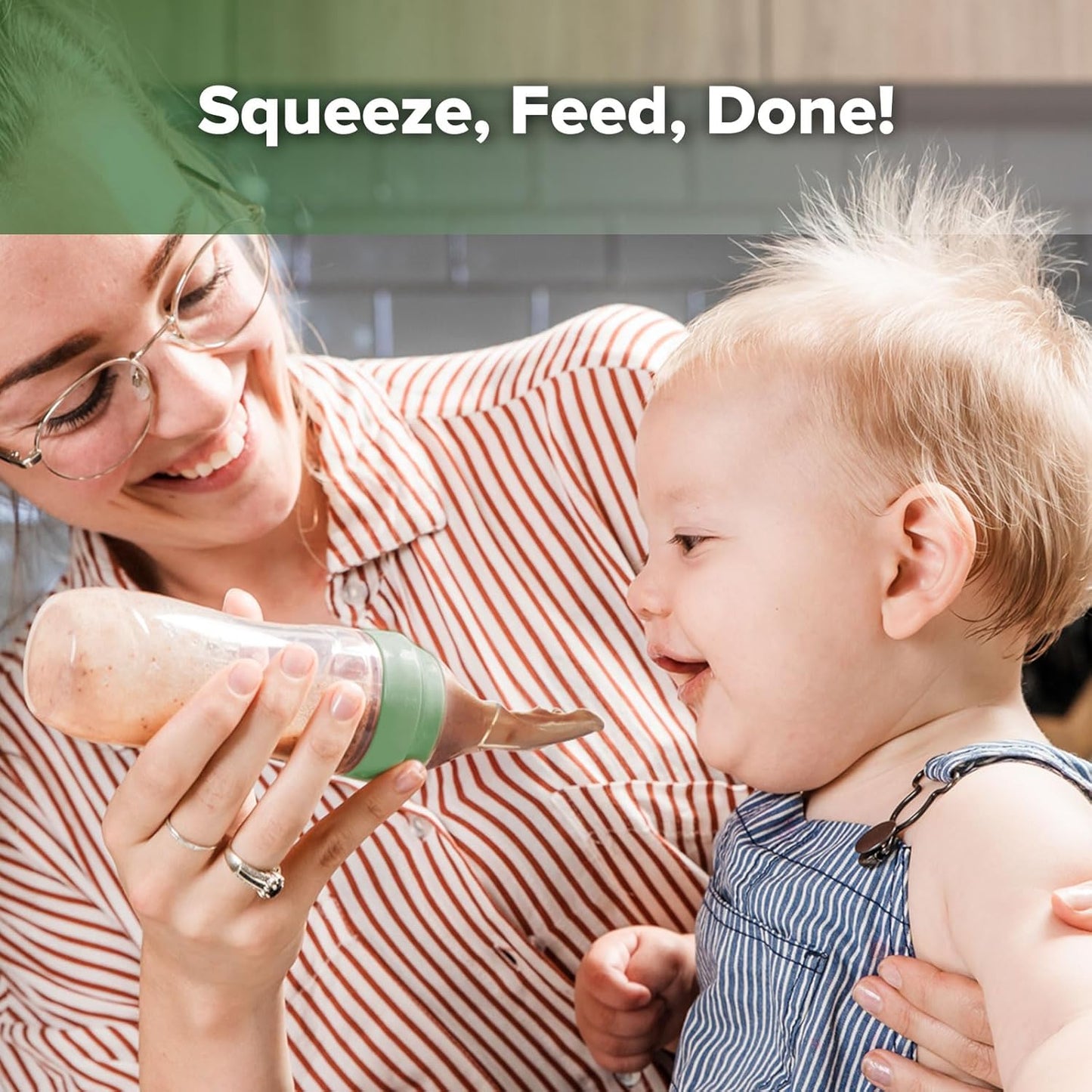 Haakaa Silicone Baby Food Dispensing Spoon Feeder 4oz - Infant Squeeze Cereal Feeder, Baby Fresh Food Feeder, Feed Bottle for Puree, Solid Baby Food, BPA Free, 4m+ Babies – Grey