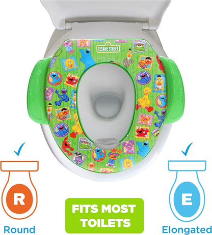 Sesame Street "Framed Friends" Soft Potty Seat and Potty Training Seat - Soft Cushion, Baby Potty Training, Safe, Easy to Clean