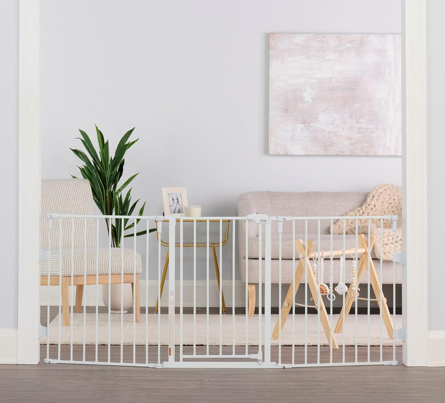 Regalo Safety 192" Super Wide Baby Gate & Play Yard, 2-in-1 Convertible Extra Wide Safety Barrier, Hardware Mounted for Toddlers & Pets, Tested & Safe for 30 Years, American Designed & Owned, White