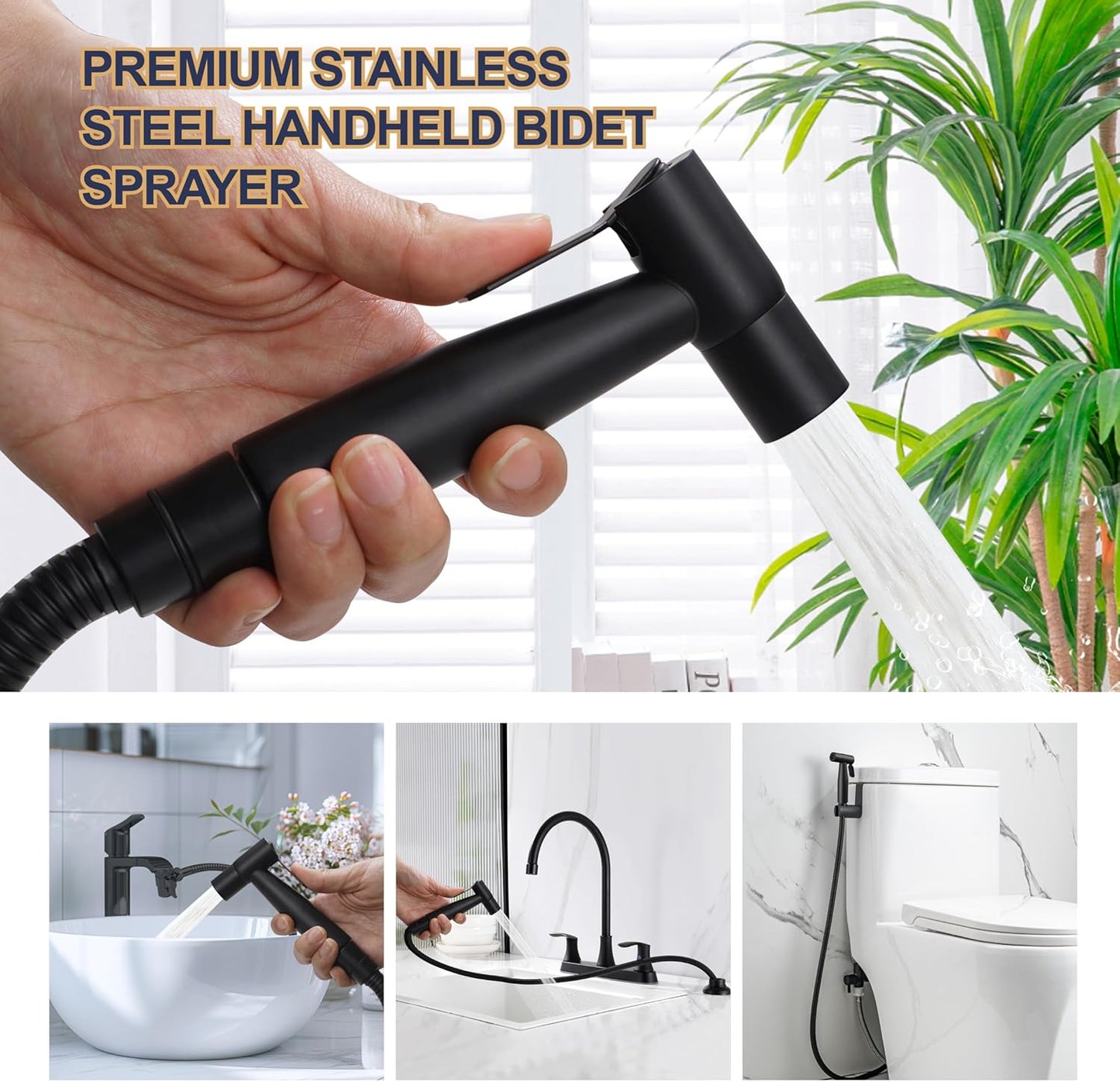 Brushed Nickel Bidet Sprayer Head, Stainless Steel Handheld Shattaf Jet Spray Attachment for Toilet, Baby Cloth Diaper Sprayer with Adjustable Water Pressure Control, 1 Pack