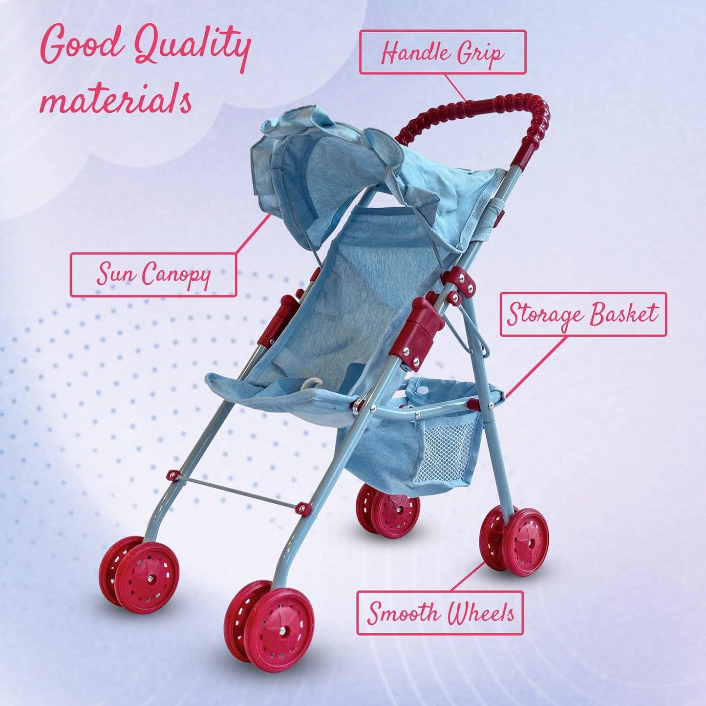 My First Doll Stroller Denim for Baby Doll