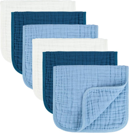 Muslin Burp Cloths 100% Cotton Baby Burp Cloths Soft, Absorbent 10x20 inches for Girls and Boys Baby Essentials