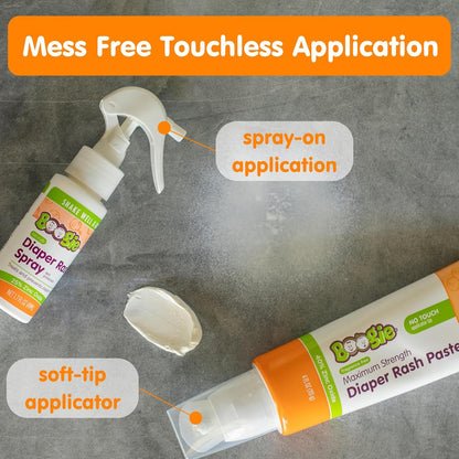 Boogie Diaper Rash Cream Spray for Baby, Travel Friendly No-Rub Touch Free Application for Sensitive Skin, Over 200 Sprays per Bottle, 1.7 oz (Pack of 1)