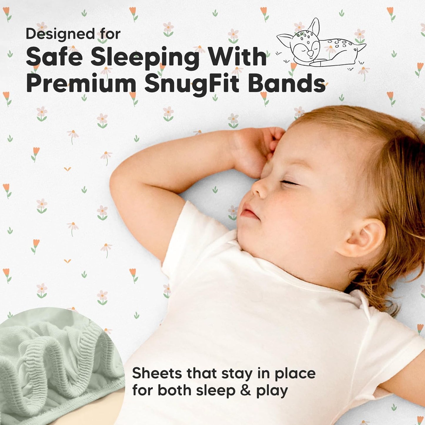 2-Pack Waterproof Pack and Play Sheets, Mini Crib Sheets Fitted for Boy, Girl - 38 x 26 Viscose from Bamboo Pack N Play Mattress Sheets for Graco, Toddler Playard Baby Crib Sheets Neutral (Blue Flax) - Colors A