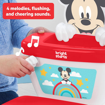 Bright Starts Disney Junior Minnie Mouse My Size Potty Training Toilet, Toddler Potty Chair with Flushing & Cheering Sounds, Removable Seat with Splash Guard & Handles, Ages 18+ Months, Up to 50 lbs
