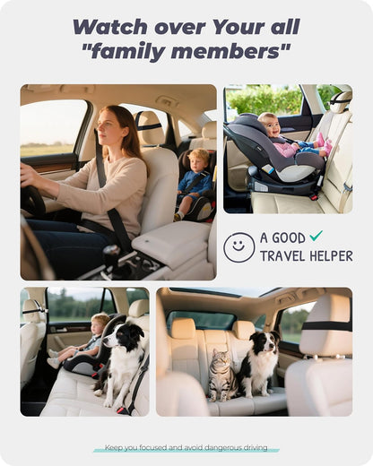 Magnetic Dual Baby Car Camera for Two Kids, 1080P IPS Display with Magnetic Mount, 3 Modes( Zoom/Mirror/Split ), Automatic Night Vision, USB-Powered Car Camera for Baby Rear Facing (2 Cams)