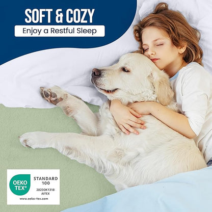 Utopia Bedding Waterproof Mattress Protector King Size, Premium 200 GSM Terry Mattress Cover, Soft & Breathable Bed Cover, Fitted Sheet Style with Stretchable Deep Pockets 17" (Sage)