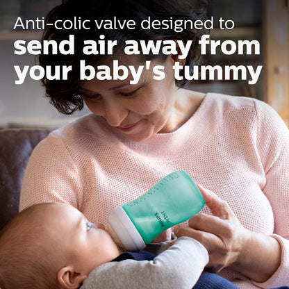 Philips AVENT Natural Baby Bottle with Natural Response Nipple, Teal Baby Gift Set, SCD837/02