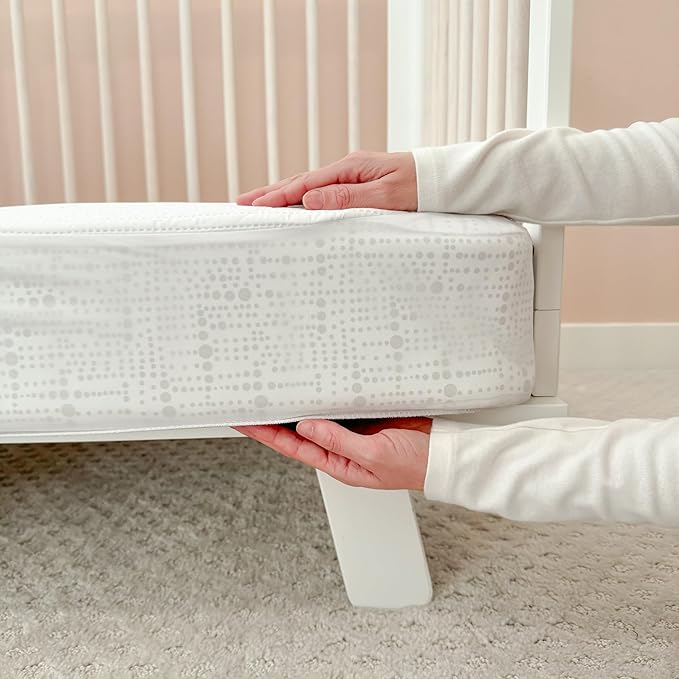Dreamology Mini Crib Mattress Protector, 2 Pack, Mini Mattress Protector for Baby Girl and Baby Boy, Soft, Quilted Crib Mattress Pad Cover, Waterproof for Mini Mattress, 38x24 (White)