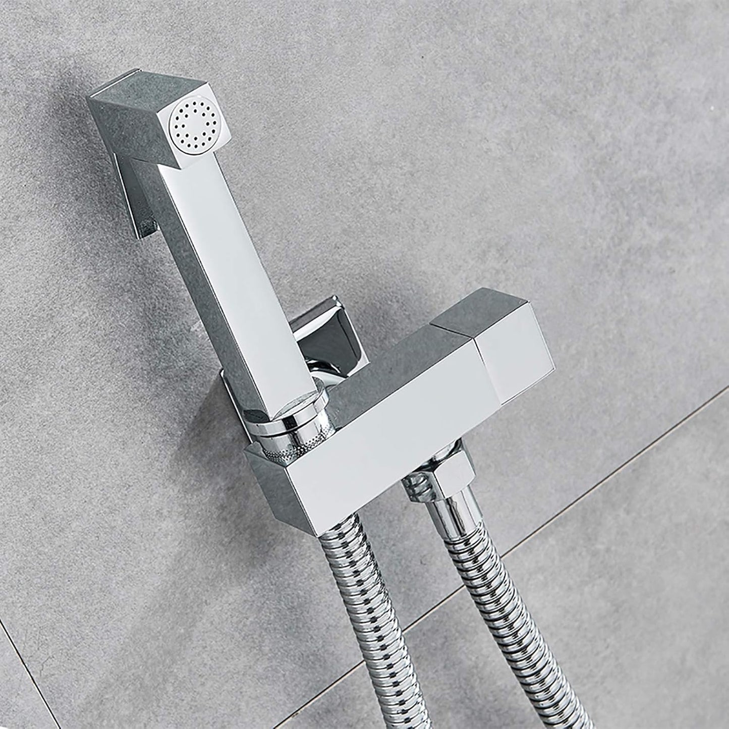 Handheld Bidet Sprayer for Toilet with Single Cold Water, Wall Mounted Bathroom Cloth Diaper Set Brass Kit for Pet Bathing, Personal Hygiene,Brushed Nickel(Chrome)