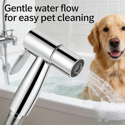 Handheld Bidet Sprayer for Toilet – Adjustable Pressure Stainless Steel Jet Spray Kit– Feminine Wash, Cloth Diaper Cleaner, Pet Shower, Bathroom Cleaner – Easy Tool-Free Installation
