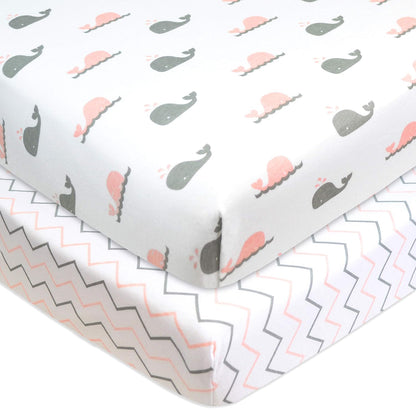 TL Care 100% Natural Cotton Fitted Pack and Play Sheet 39" x 27" - Soft & Breathable Pack N Play Sheet for Playpen, Playard & Mini Crib Mattress, Alphabet, for Boys & Girls