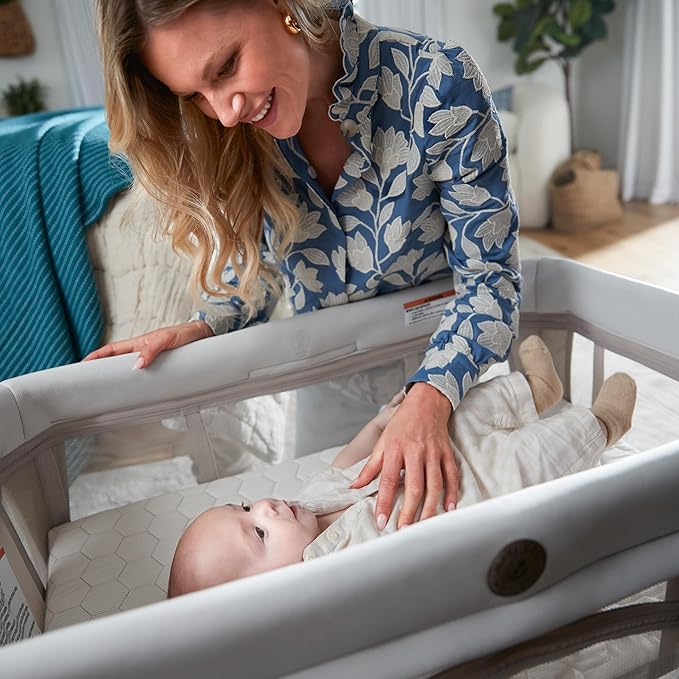 Maxi-Cosi Calao Travel Playard, Infant Bassinet, Toddler Playpen, Portable, Lightweight, Foldable, Easy Setup, with Carry Bag, Breathable Mesh, Classic Slate