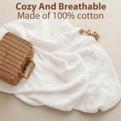 Muslin Bassinet Sheet Compatible with Maxi-COSI Iora & Iora Air Bedside Sleeper - 100% Cotton Rectangular Mattress Pad Cover (33"x20"), Breathable & Soft, Boho (1 Pack Blue)