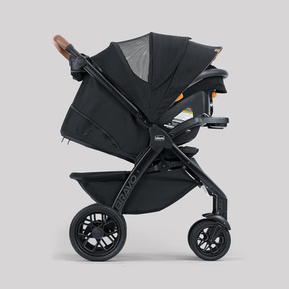 Chicco Bravo LE ClearTex Full-Size Stroller for Babies and Toddlers, UPF-Rated Canopy, GREENGUARD Gold Certified, Lightweight, One-Hand Compact Fold, Pewter/Grey