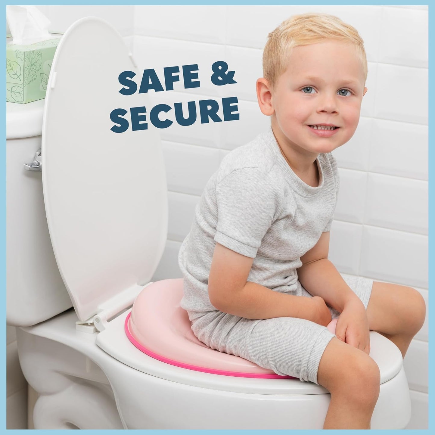 Todays Kids Toddler Potty Training Seat - Toddler Toilet Seat Attachment for Boys & Girls w/Splash Guard, Non-Slip Grip for Secure Fit, Fits Standard Round & Oval Toilets, Storage Hook Included, Pink