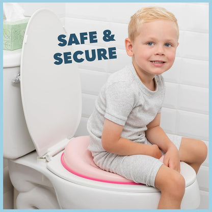 Todays Kids Toddler Potty Training Seat - Toddler Toilet Seat Attachment for Boys & Girls w/Splash Guard, Non-Slip Grip for Secure Fit, Fits Standard Round & Oval Toilets, Storage Hook Included, Pink