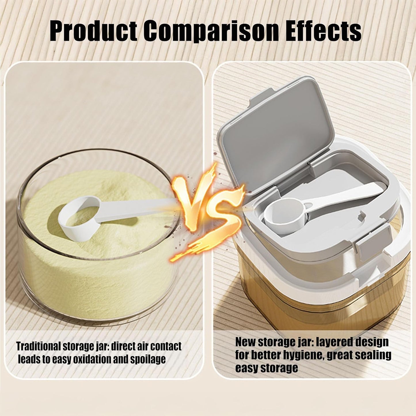 Formula Container to go-1300ml Travel Dispenser BPA Free Airtight Container with Spoon & Layered Storage,Sealed Lid,Stackable,Easy-Clean,Ideal for Coffee,Flour,Sugar,Cereal,Milk Powder(44oz)