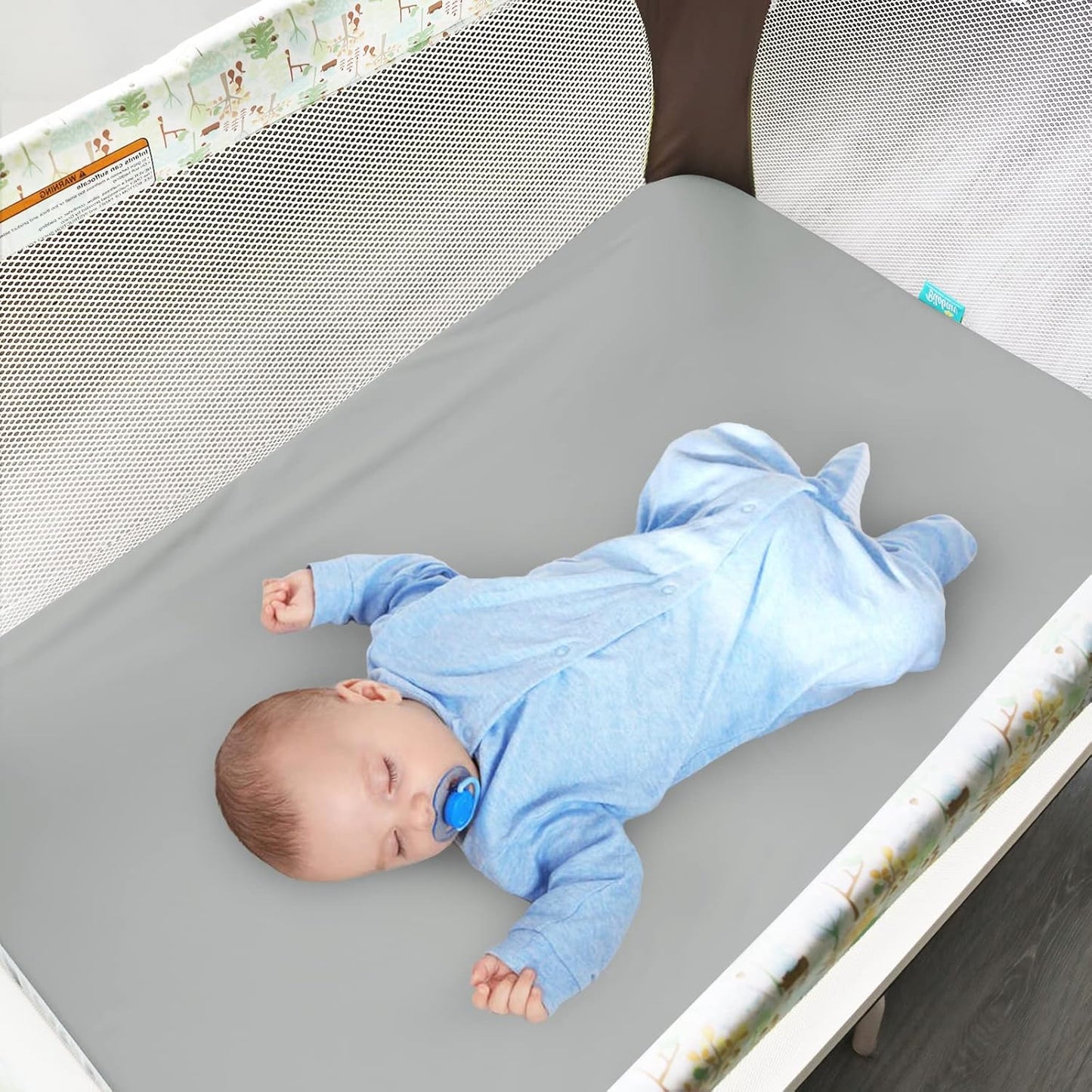 4 Pack Pack and Play Fitted Sheets Compatible with Graco Pack n Play Playard, UPPAbaby Remi and Other 27x39 Playpen Mattress, Ultra Soft and Skin-Friendly, Pink Cloud