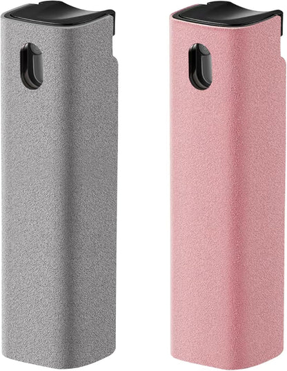 YTT Touchscreen Mist Cleaner, Screen Cleaner, for All Phones, Laptop and Tablet Screens,Two in One Spray and Microfiber Cloth Pink and Light Gray 2Pack