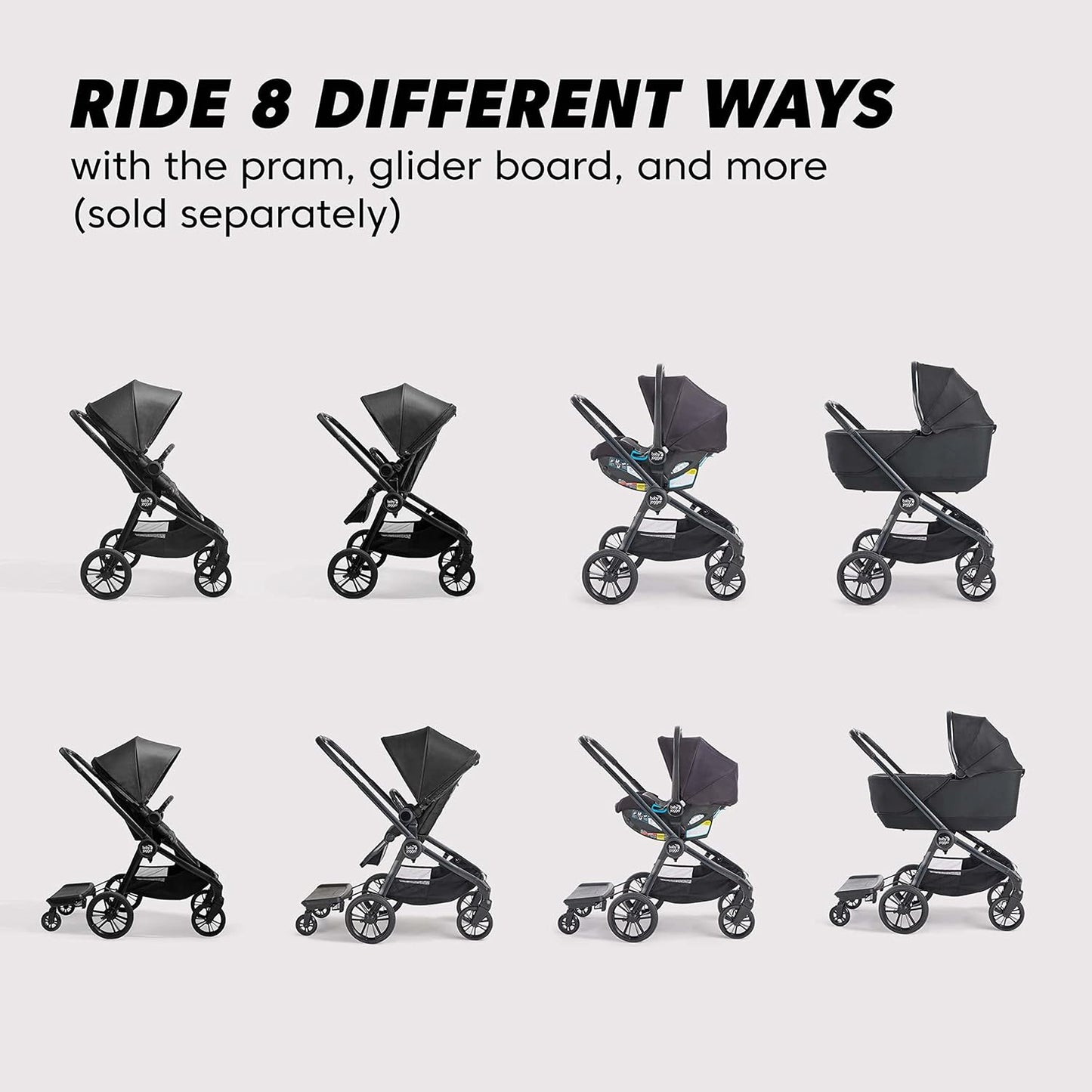Baby Jogger City Sights Stroller - Convertible Stroller with Compact Fold Dark Slate
