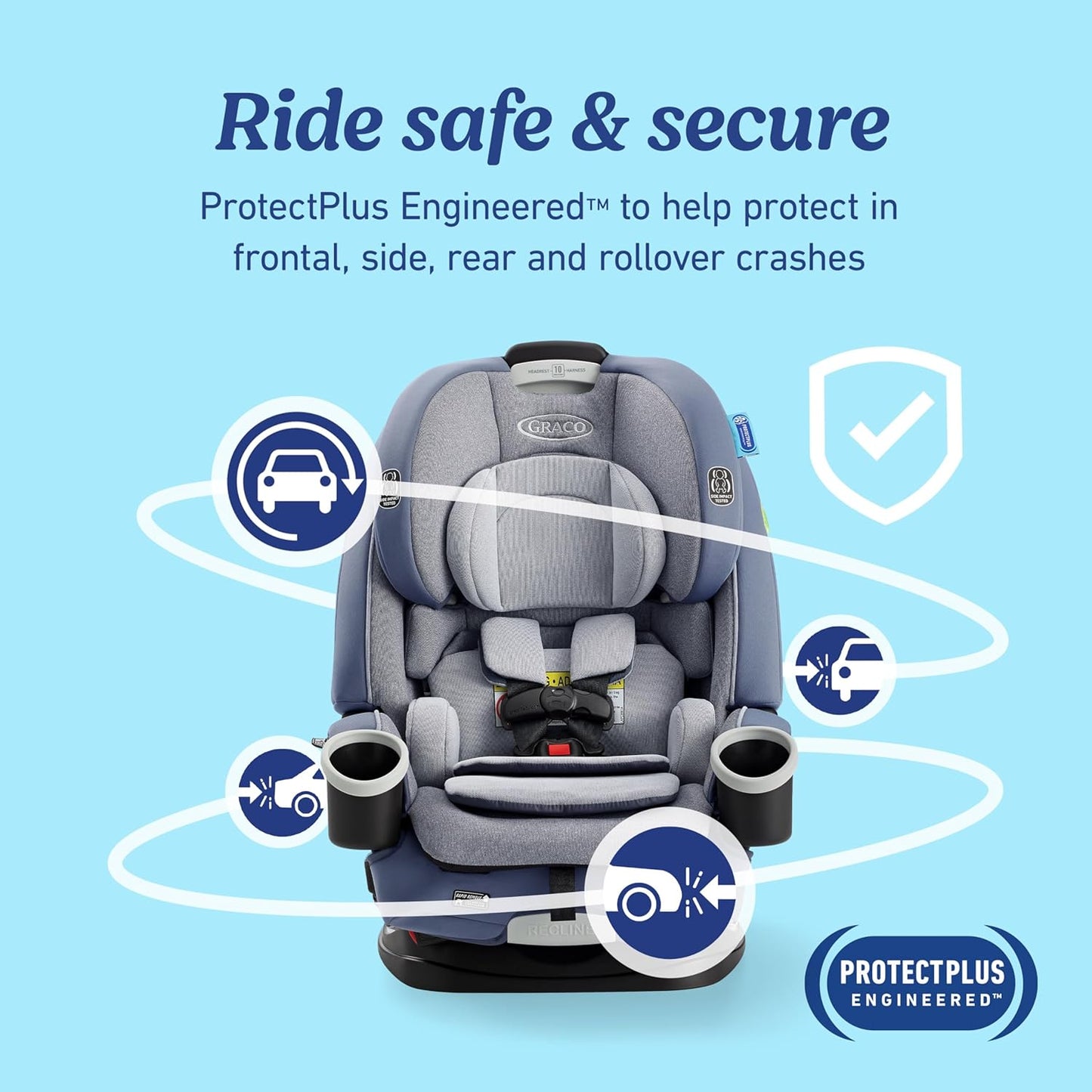 Graco® 4Ever DLX 4 in 1 Car Seat | Infant to Toddler Car Seat, Maven, Adaptable for 10 Years of Use, Size: 20x21.5x24 Inch