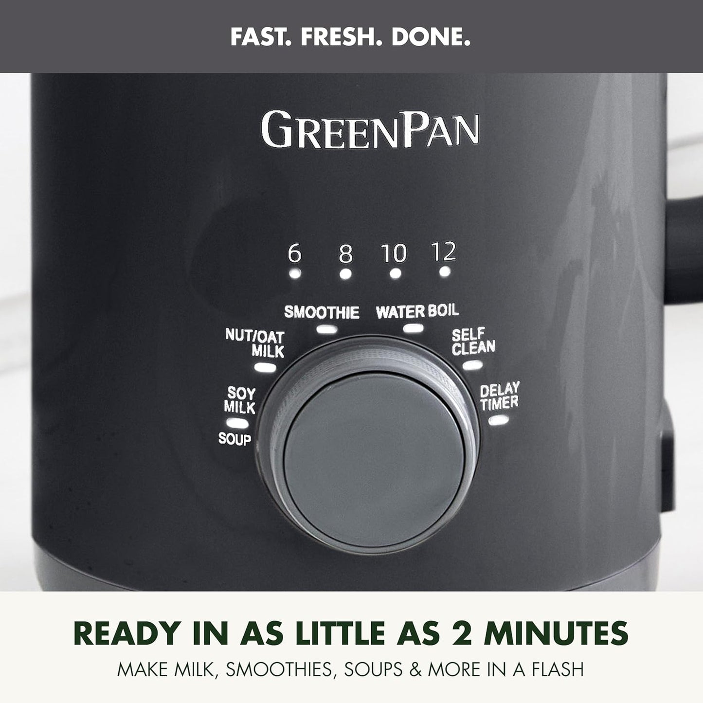GreenPan 30oz Nut Milk Maker Machine, 15-in-1 for Homemade Almond, Oat, Soy, Coconut, Plant-Based Non-Dairy Beverages, Soups, BPA-Free Glass, Automatic Self-Clean, Delay Start, Pink