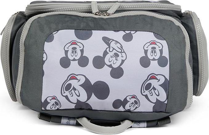 Disney Diaper Bag Backpack with Changing Pad Mickey Mouse – 16” Nylon Baby Bag for Parents, Insulated Bottle Holders, Multiple Storage Pockets