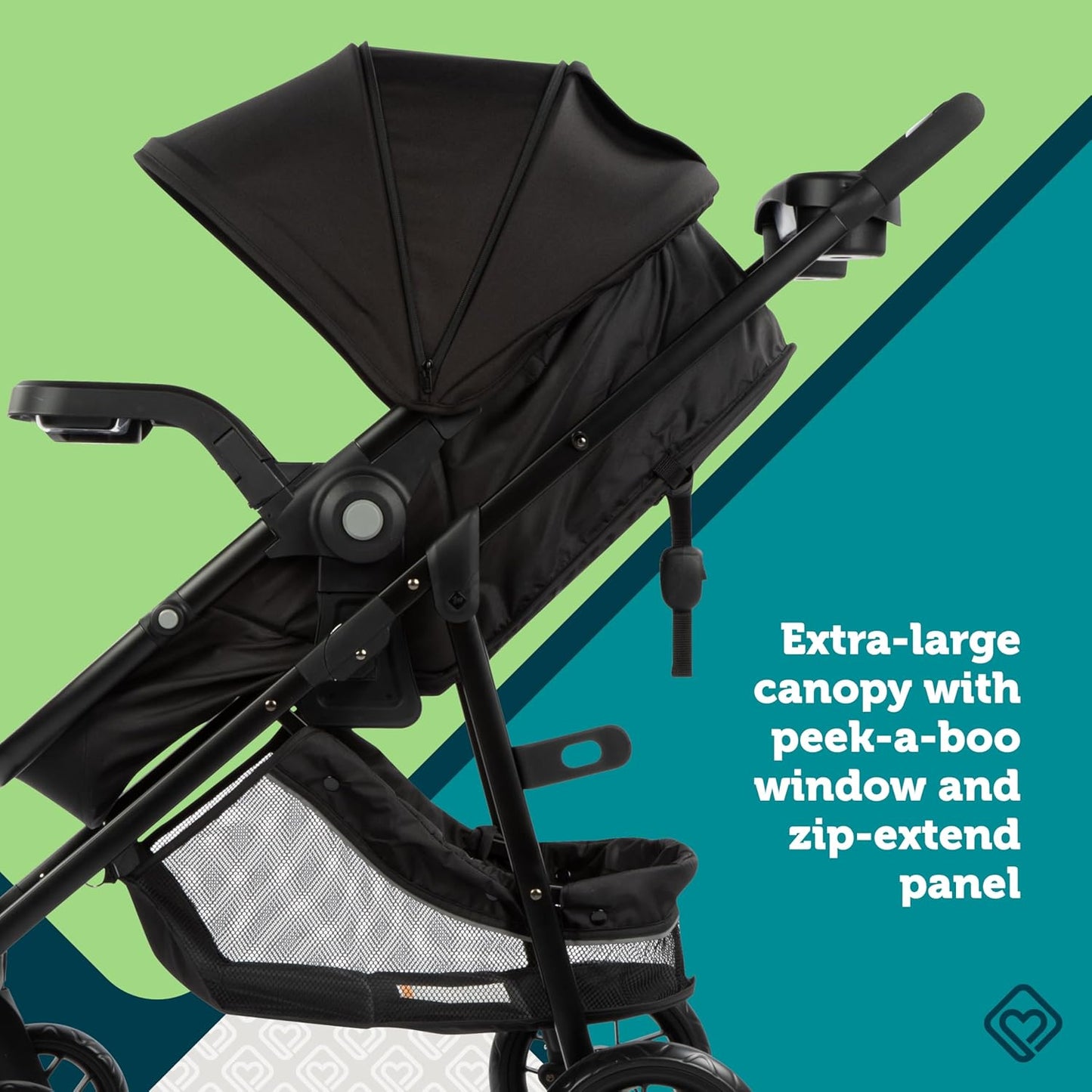 Safety 1st Grow and Go Flex 8-in-1 Car Seat Stroller Combo, Baby Stroller Travel Systems for Infants 4-30 lbs, Stroller and Carseat Combo Set, Night Rider