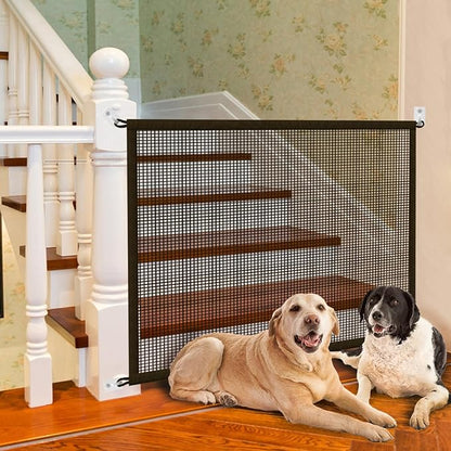 Cupount Baby Gate for Stairs - Dog Gate Indoor Mesh Pet Gates for Doorways (Brown, 30" H x 45" W)