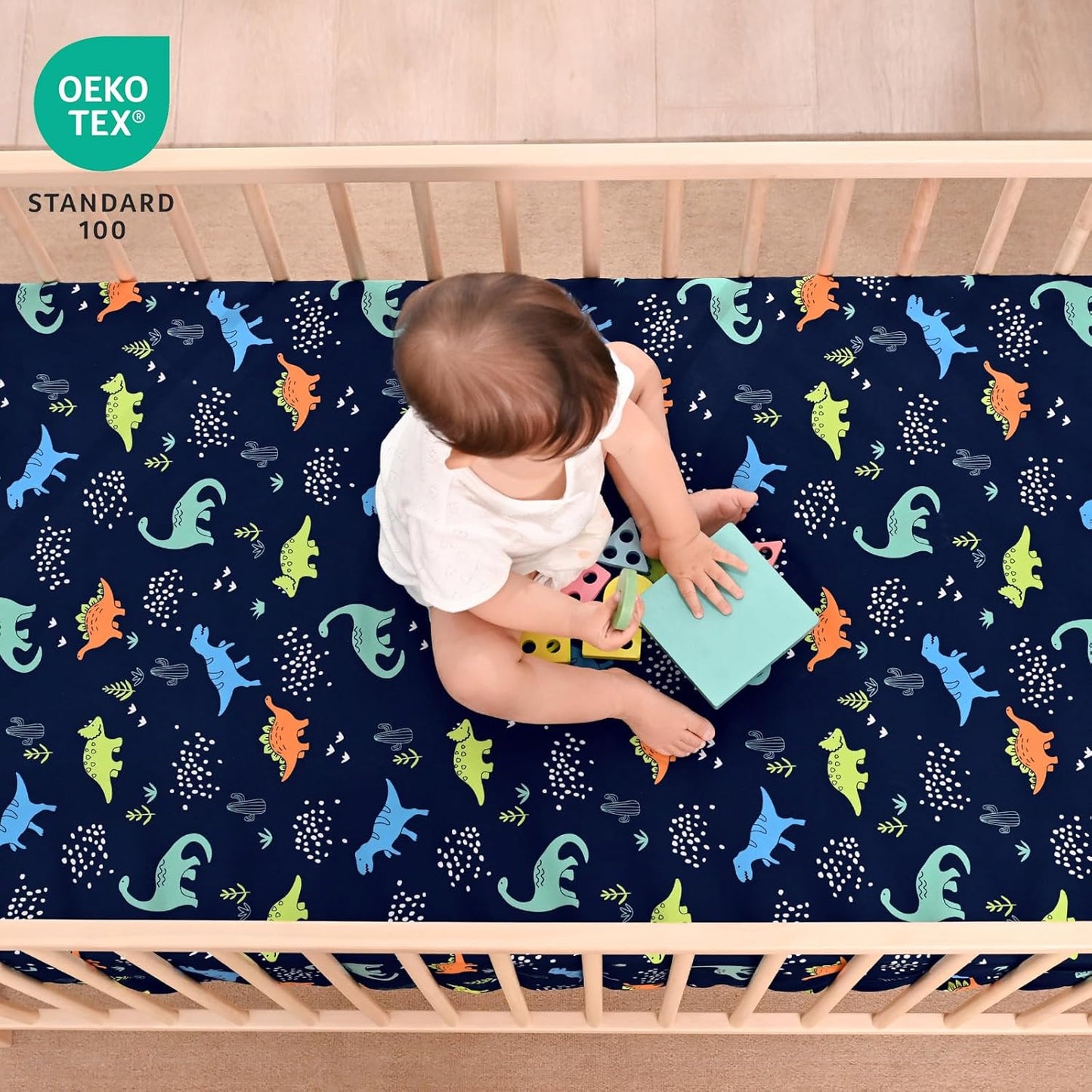 PHF 3 Pack Soft Mini Crib Sheets, Floral & Animal Pack N Play Sheets for Baby Boys Girls, No Slip Universal Fit for Pack N Play, Playard, Portable and Mini Crib Mattresses,Floral & Animal