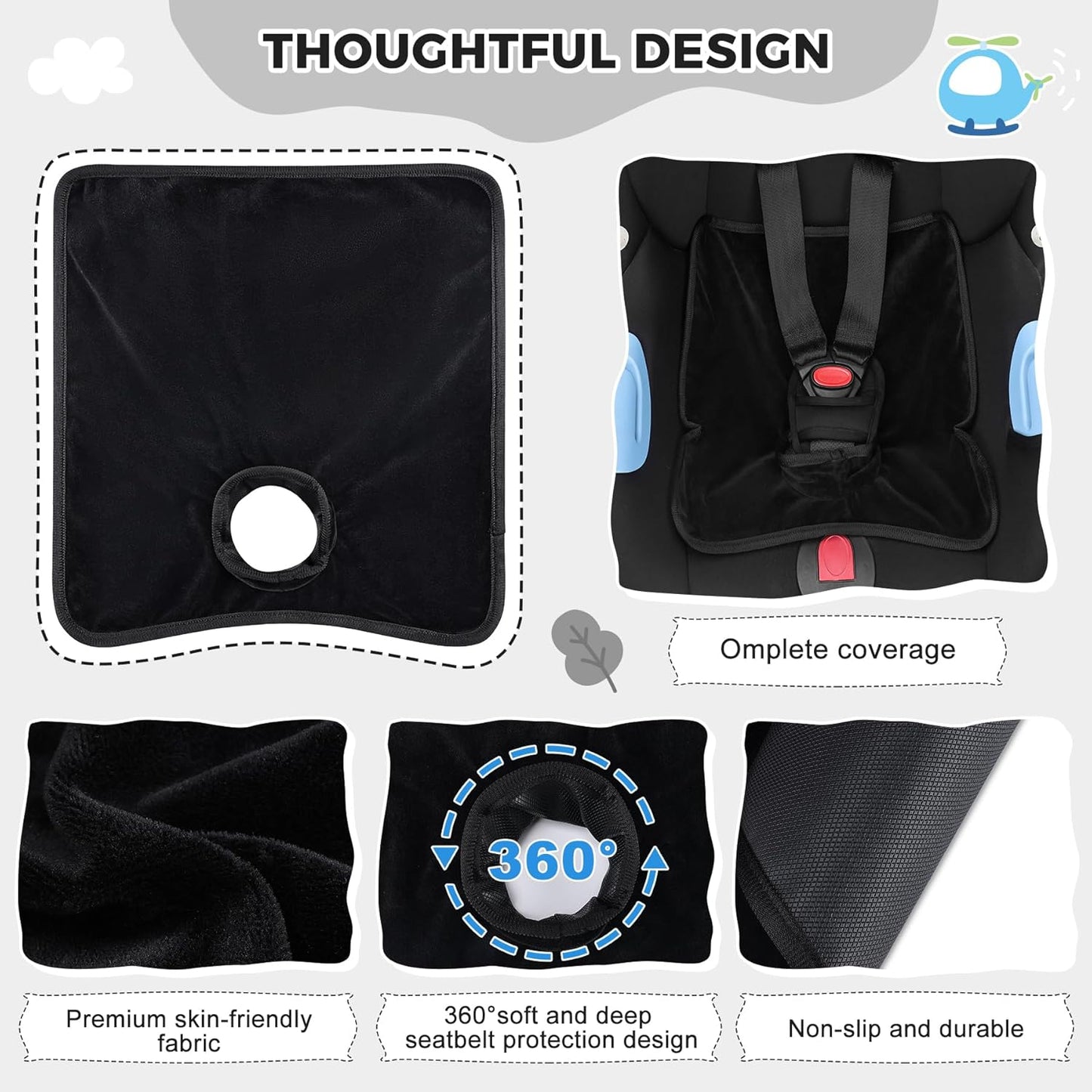 Car Seat Protector for Potty Training, 2 Pack Waterproof CarSeat Liner Toilet Training for Baby Infant Toddler, Dry Seat Piddle Pads Cover for Strollers (Gray)