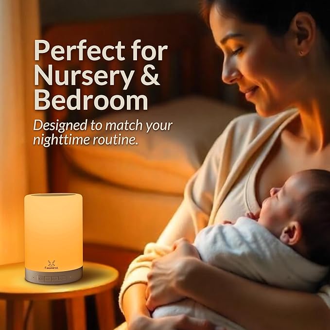 Baby Night Light Nursery Lamp – Wireless Speaker Portable Touch Nightlight for Kids and Toddlers – Soft Glow Bedside Lamp