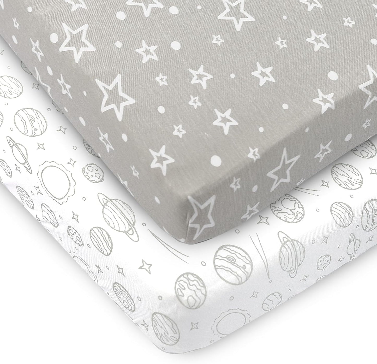 3-Pack Bedside Sleeper Bassinet Sheets | GOTS Certified Organic 100% Muslin Cotton | Ultra Soft & Breathable | 33×20×4” Fitted Sheets | Universal Fit 29–33” x 17–21” Pads