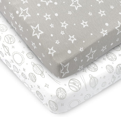 3-Pack Bedside Sleeper Bassinet Sheets | GOTS Certified Organic 100% Muslin Cotton | Ultra Soft & Breathable | 33×20×4” Fitted Sheets | Universal Fit 29–33” x 17–21” Pads
