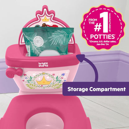 Bright Starts Disney Junior Minnie Mouse My Size Potty Training Toilet, Toddler Potty Chair with Flushing & Cheering Sounds, Removable Seat with Splash Guard & Handles, Ages 18+ Months, Up to 50 lbs
