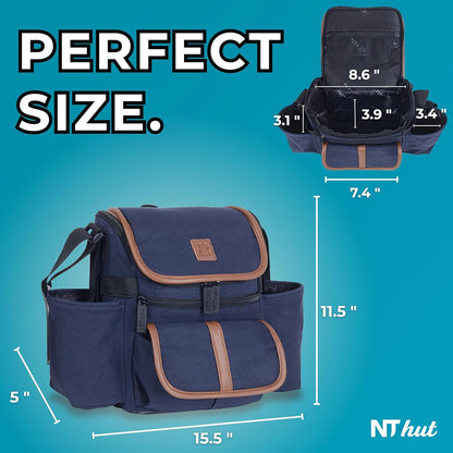 NT·hut Baby Stroller Organizer, Stroller Caddy Bag with 2 Wide Cup Holders & Bottle Straps, Universal Strap Fit, Fits 11" Tablet, Magnetic Pocket, Zipper & Mesh Pockets, Water Resistant 600D (Black)