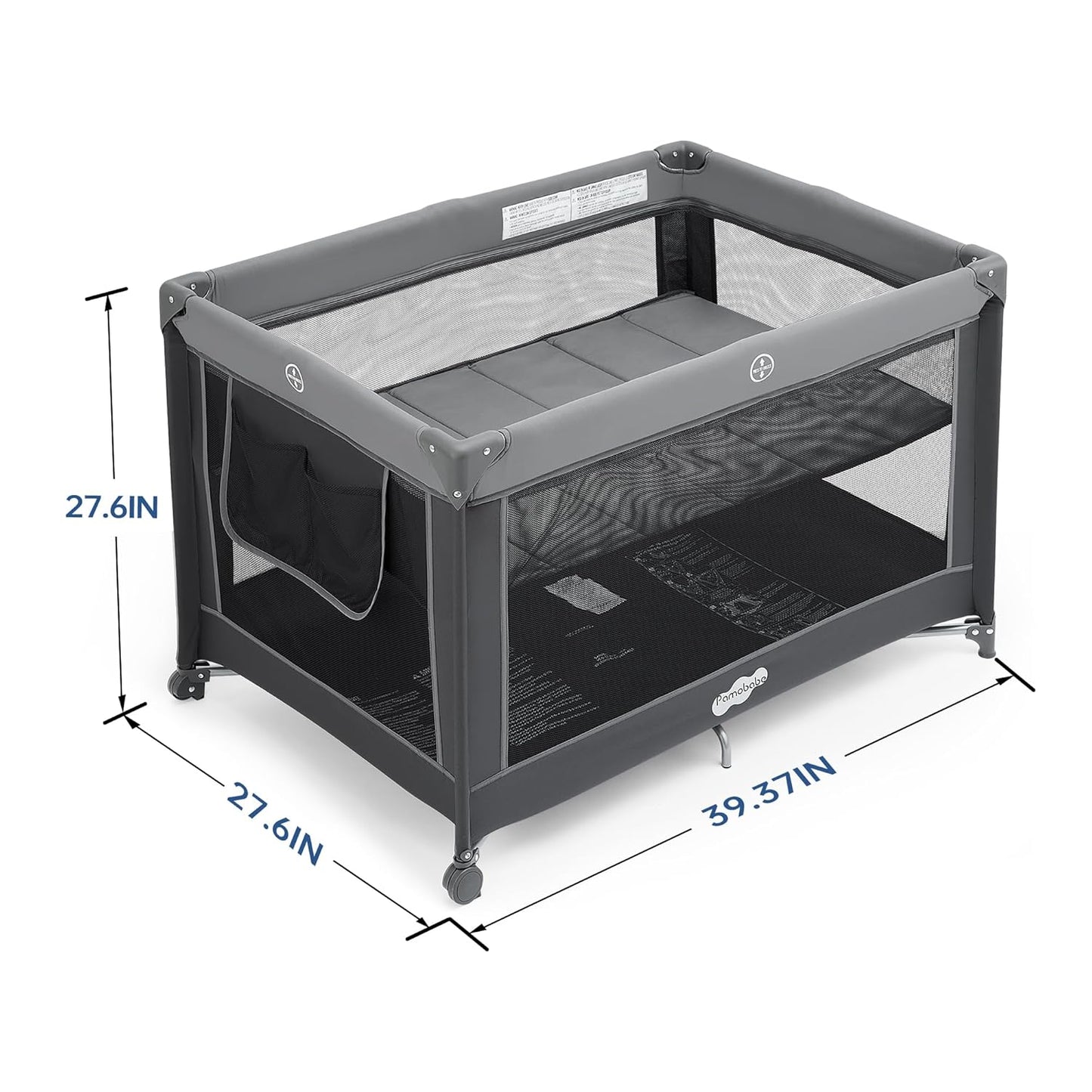 Pamo Babe Pack and Play with Bassinet, Portable Playard for Baby