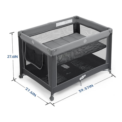 Pamo Babe Pack and Play with Bassinet, Portable Playard for Baby