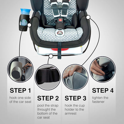 Child Cup Holder for Convertible Car Seats - Compatible with Britax ClickTight Marathon, Boulevard, Advocate Car Seats – Black