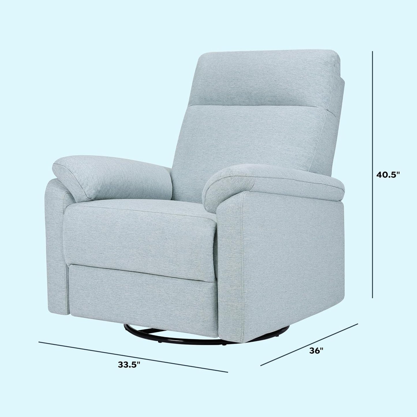 Davinci Suzy Glider Recliner Nursery Chair - Glider Rocking Chair for Nursery and Living Room - GREENGUARD Gold, FSC & Certi-PUR US Certified - 360° Swivel Rocker Recliner Chair (Cozy Cream Boucle)