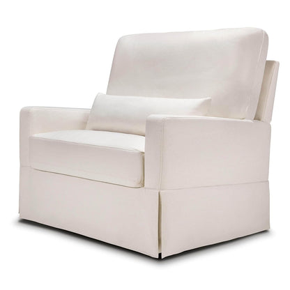 Namesake Crawford Pillowback Chair and a Half Comfort Swivel Glider in Tan Gingham, Greenguard Gold & CertiPUR-US Certified