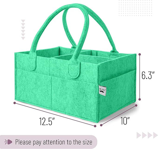 Mr. Pen- Baby Diaper Caddy Organizer, 1 Pack, Green, Baby Caddy Organizer with Handle, Compact Size, Collapsible & Portable