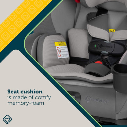 Safety 1st EverSlim 4-in-1 Convertible Car Seat, SecureTech Chest Clip, Ultra-Slim, 4-Mode Infant to Booster, Baby Car Seat, 5-100 lbs, Memory Foam, Office Space