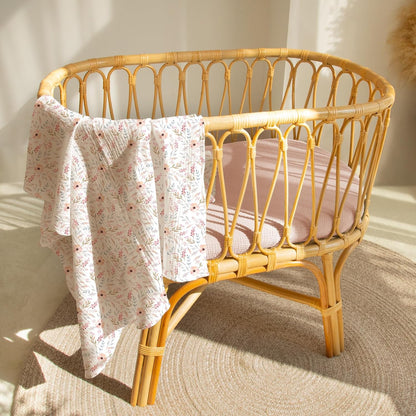 lulumoon Baby Bassinet Sheets Muslin: Cotton Bedside Bassinet Sheets Leaf for Boys - Fitted for Bedside Sleeper Mattress