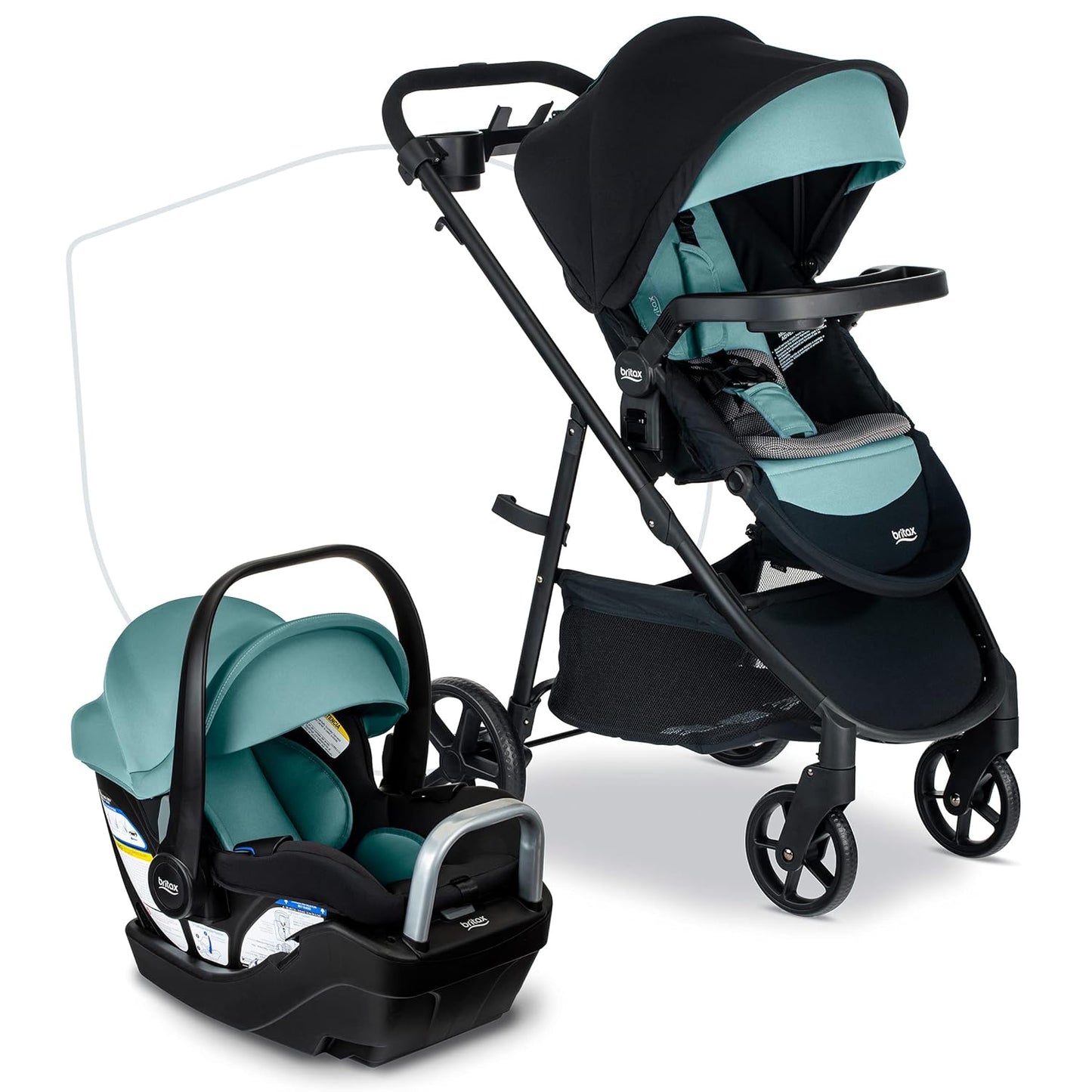 Britax Brook+ Modular Baby Stroller, Ultra-Lightweight Infant and Toddler Stroller with SafeWash Insert and 4 Ways to Stroll, Graphite Onyx